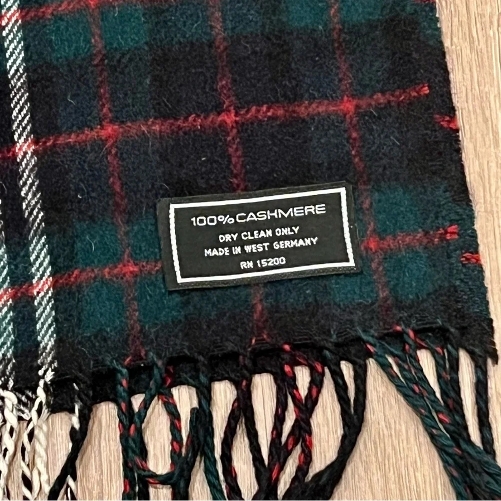 Vintage 100% Cashmere Scarf Made in West‎ Germany 12”x48”